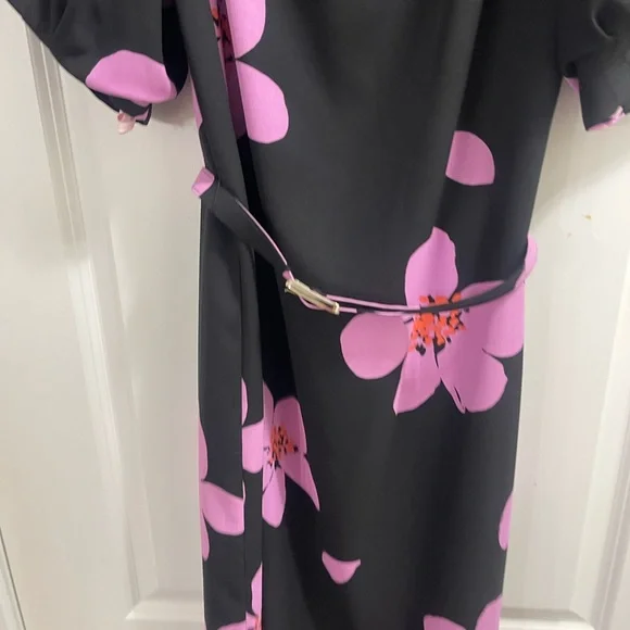 NWT- Kate Spade Black Dress with Pink Floral Design - Picture 5 of 12
